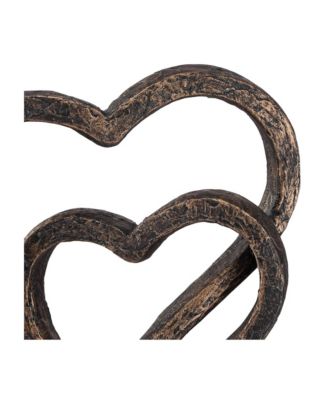 Interlocking Hearts 11 3/4" High Bronze Finish Sculpture