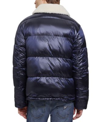 Men's Puffer Jacket with Sherpa Collar
