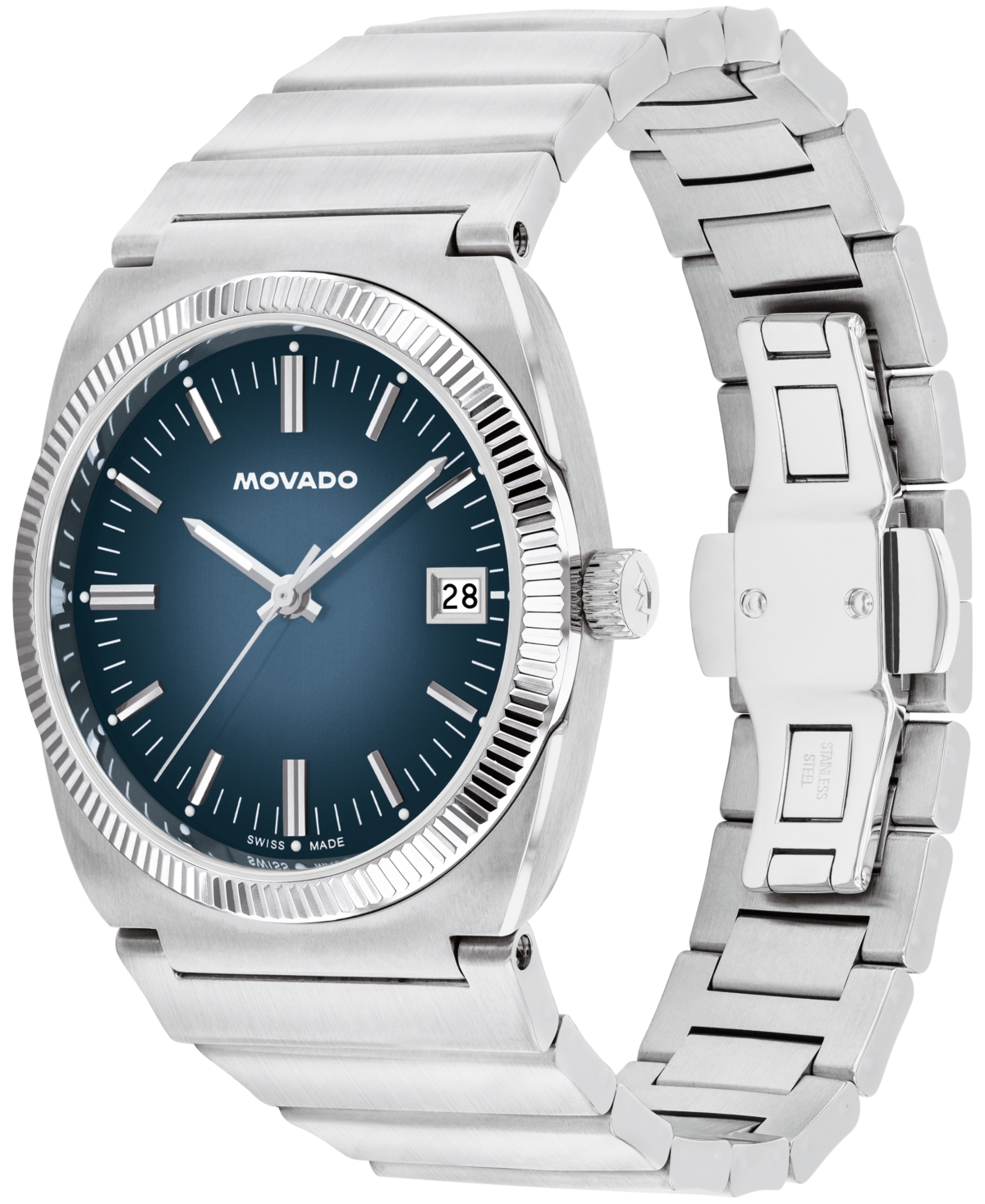 Movado Men's Ondoplan Swiss Quartz Stainless Steel Watch 36mm In Silver-tone