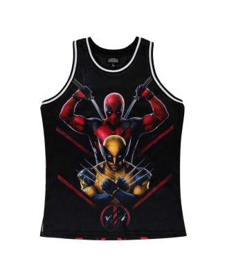 Men's Black Deadpool Wolverine Big Print Basketball Jersey