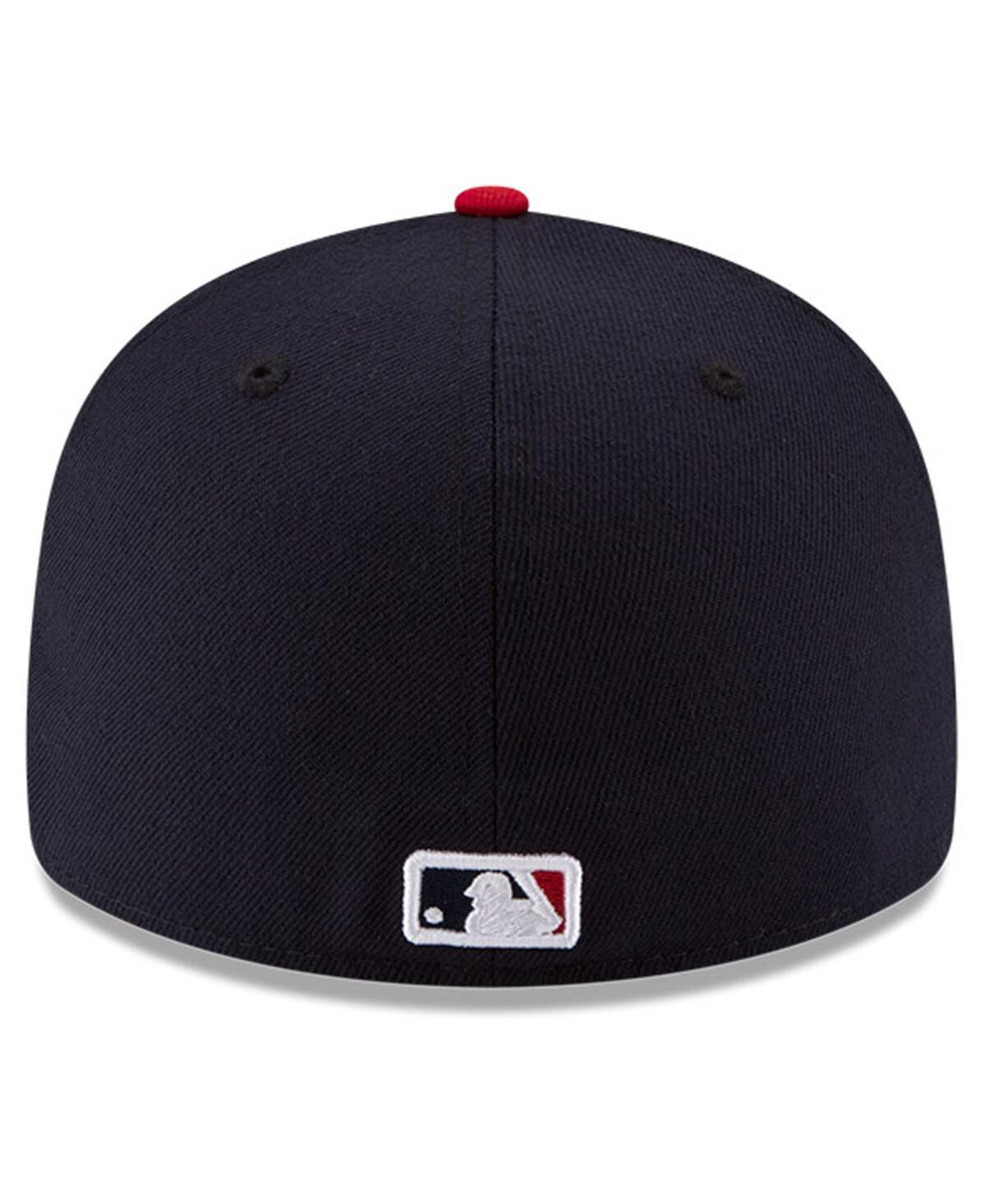 New Era Men'sRed Atlanta Braves National Baseball Hall of Fame Low Profile 59FIFTY Fitted Hat - Navy, Red