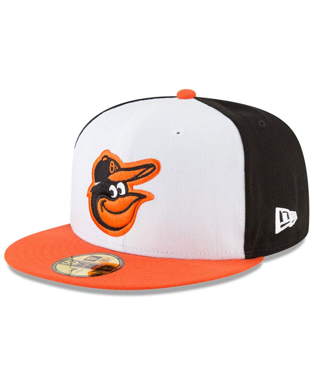 New Era Men'sOrange Baltimore Orioles National Baseball Hall of Fame 59FIFTY Fitted Hat - White, Orange