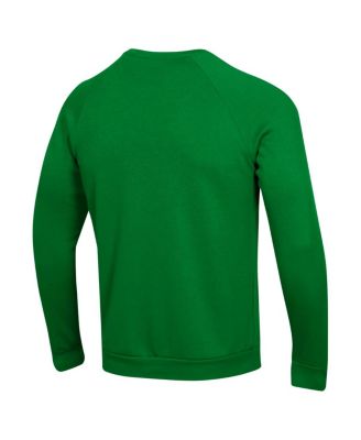 Men's Green Notre Dame Fighting Irish 2024/25 Sideline Wordmark Rival Raglan Pullover Sweatshirt