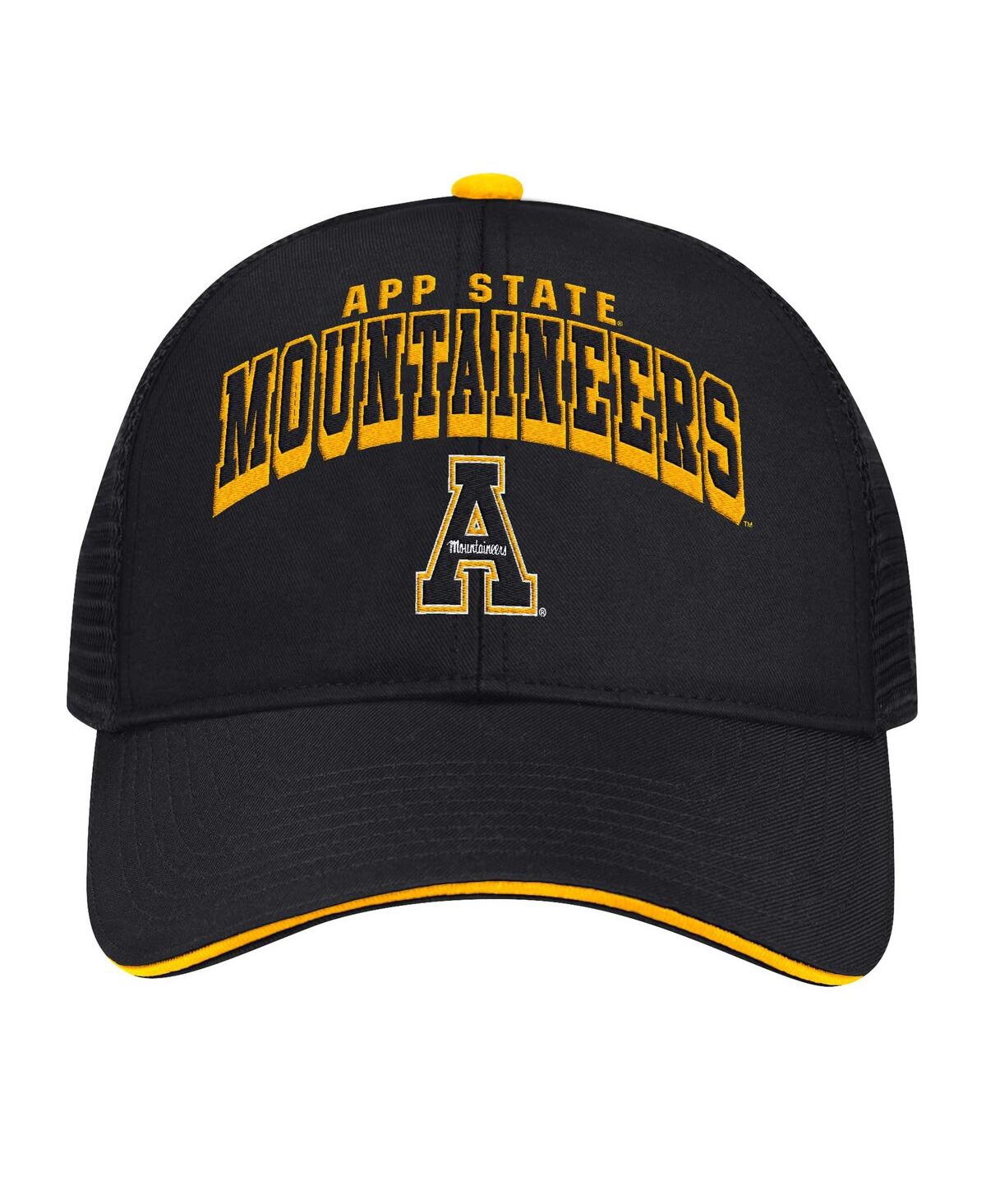 Colosseum Men's Black Appalachian State Mountaineers Wyatt Primary Team Trucker Adjustable Hat In Black