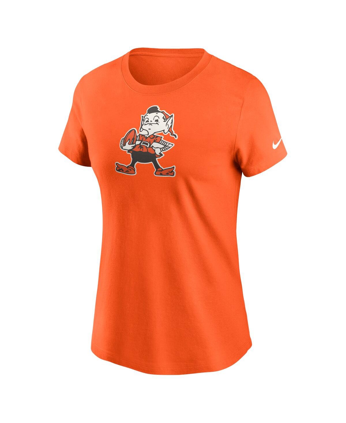 Nike Women's Orange Cleveland Browns Primary Logo T-shirt In Orange