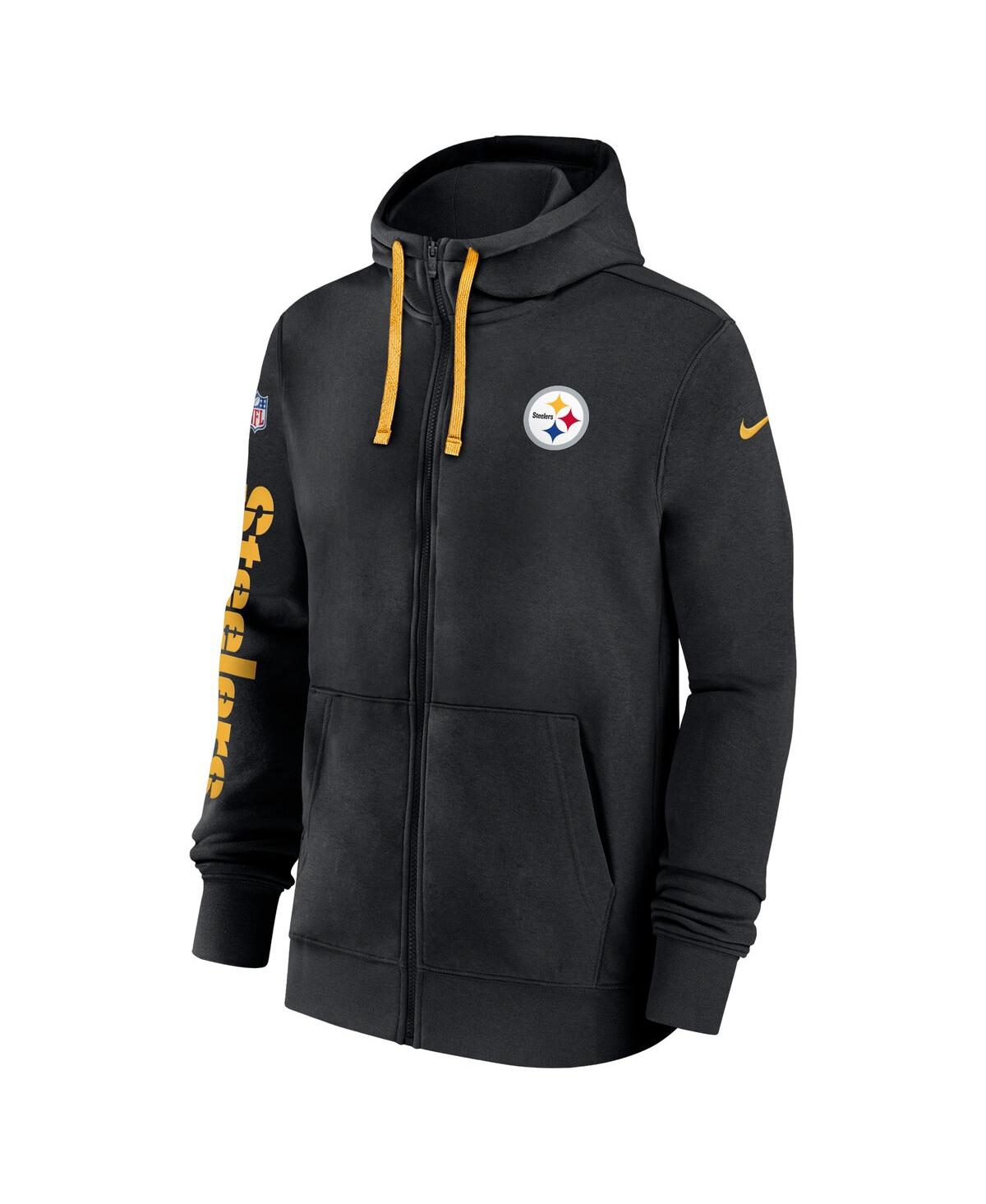 Nike Men'sPittsburgh Steelers 2024 Sideline Club Full-Zip Hoodie - Black