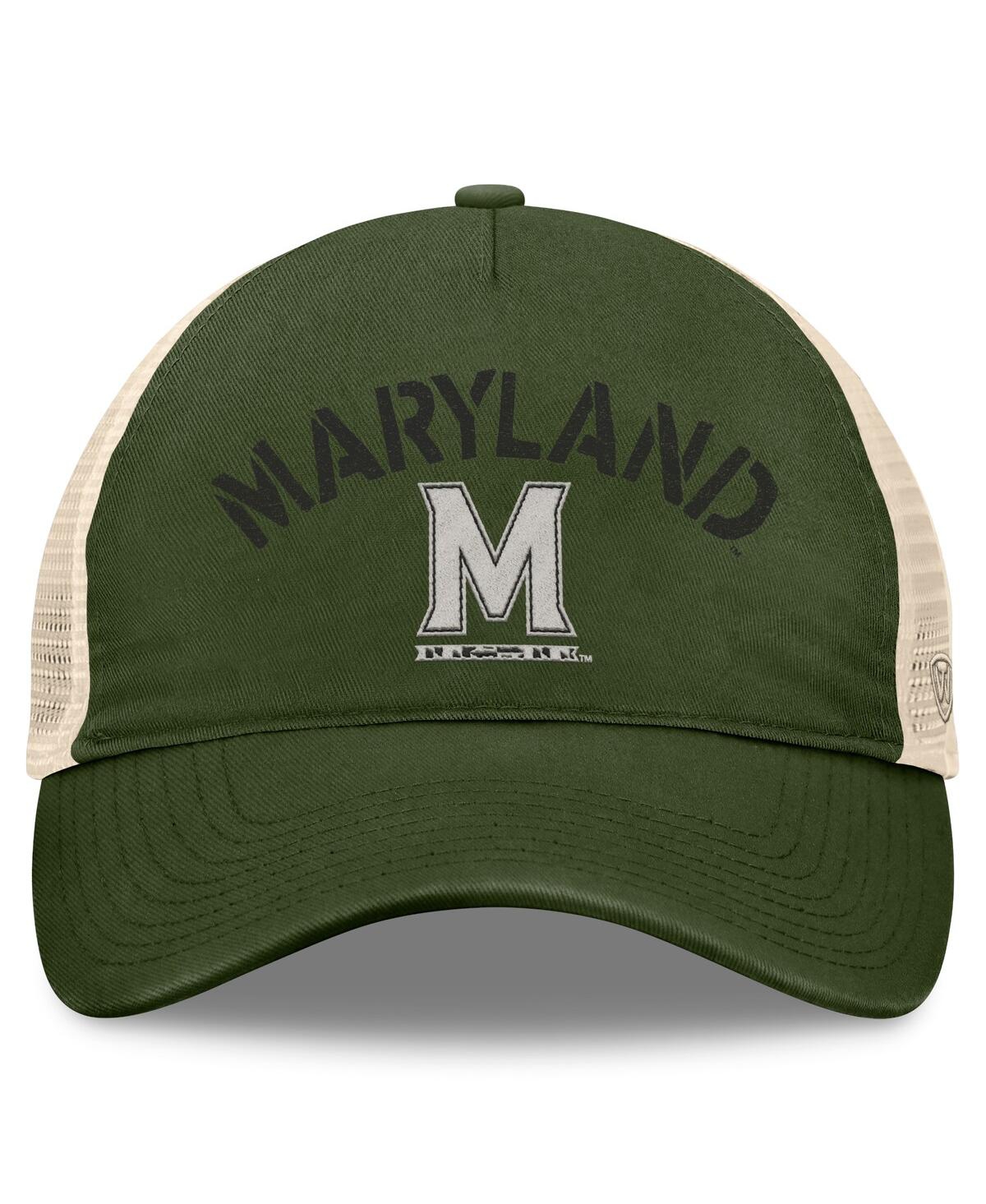 Top Of The World Men's Hunter Green Maryland Terrapins Oht Military Appreciation Glory Trucker Adjustable Hat In Hunter Green