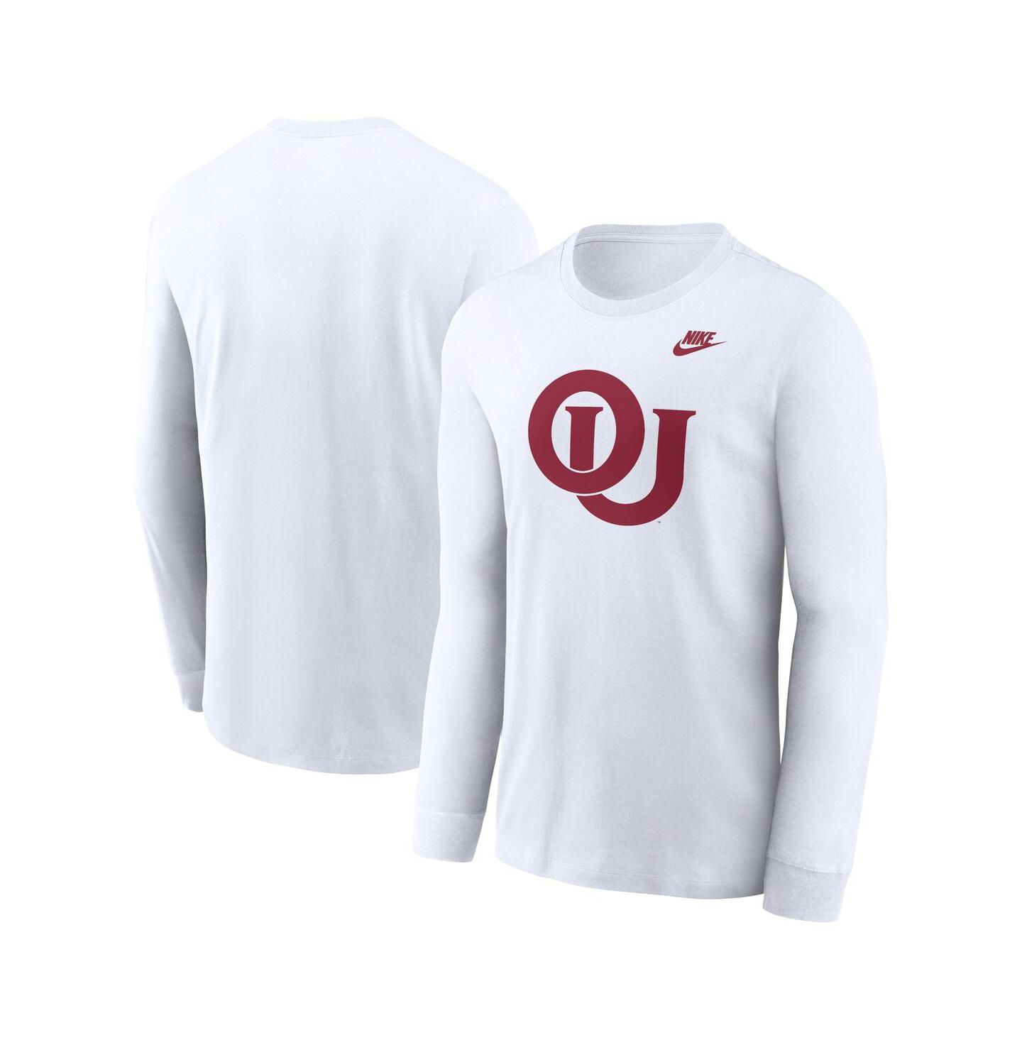 Мужская футболка Nike White Oklahoma Sooners Legacy Primary Logo Long Sleeve — фото 1