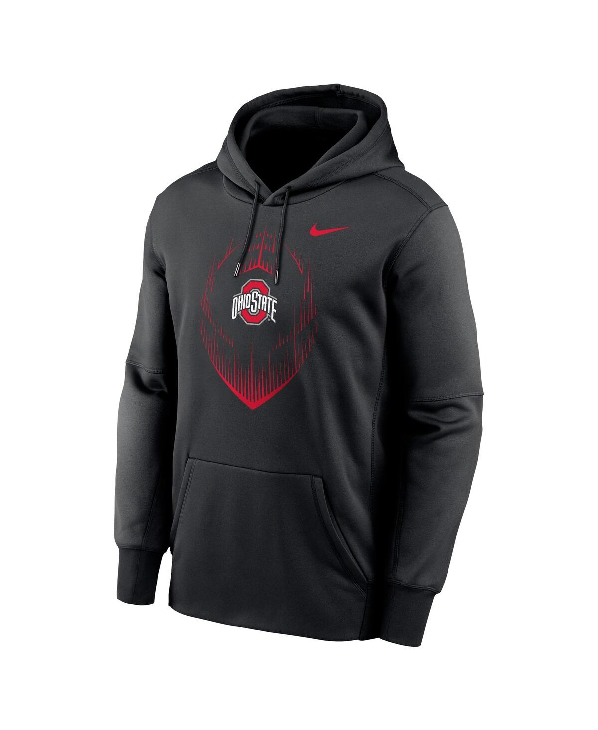 Nike Men's Black Ohio State Buckeyes Football Icon Performance Fleece Pullover Hoodie In Black