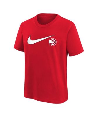 Big Boys and Girls Red Atlanta Hawks Swoosh T-Shirt