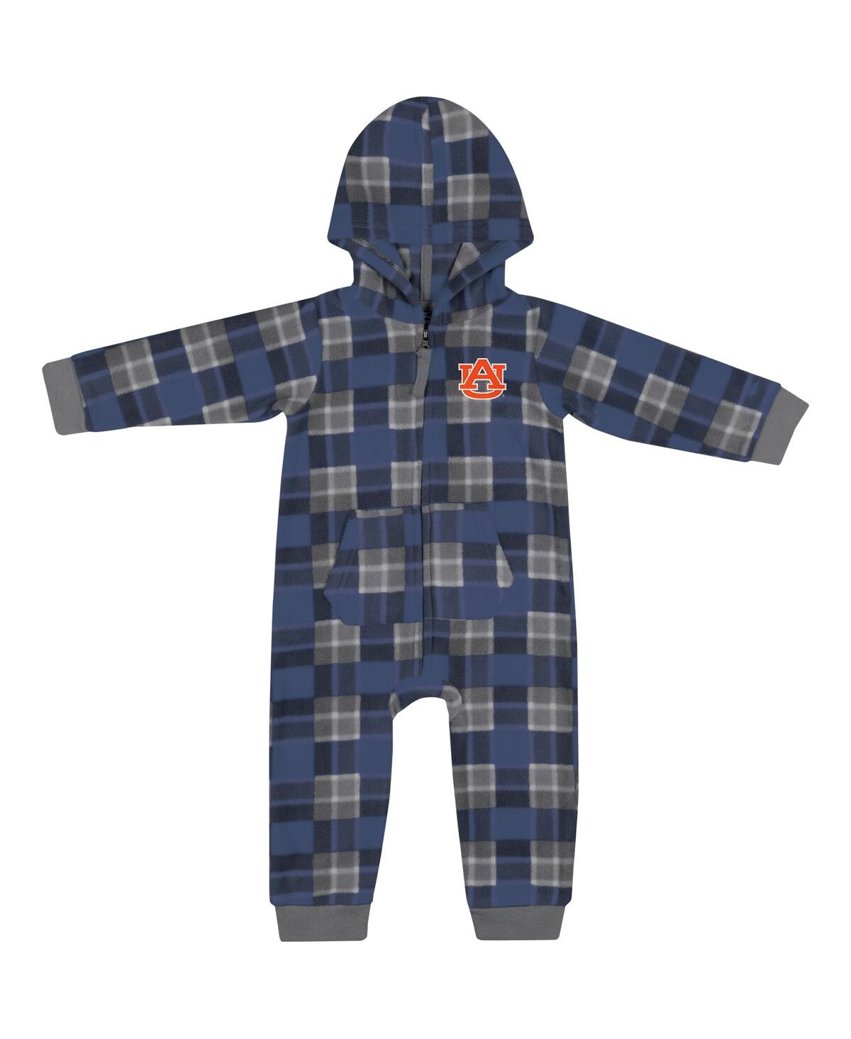 Colosseum Baby Boys and GirlsAuburn Tigers Full-Zip Plaid Hoodie Long Sleeve Jumper - Navy
