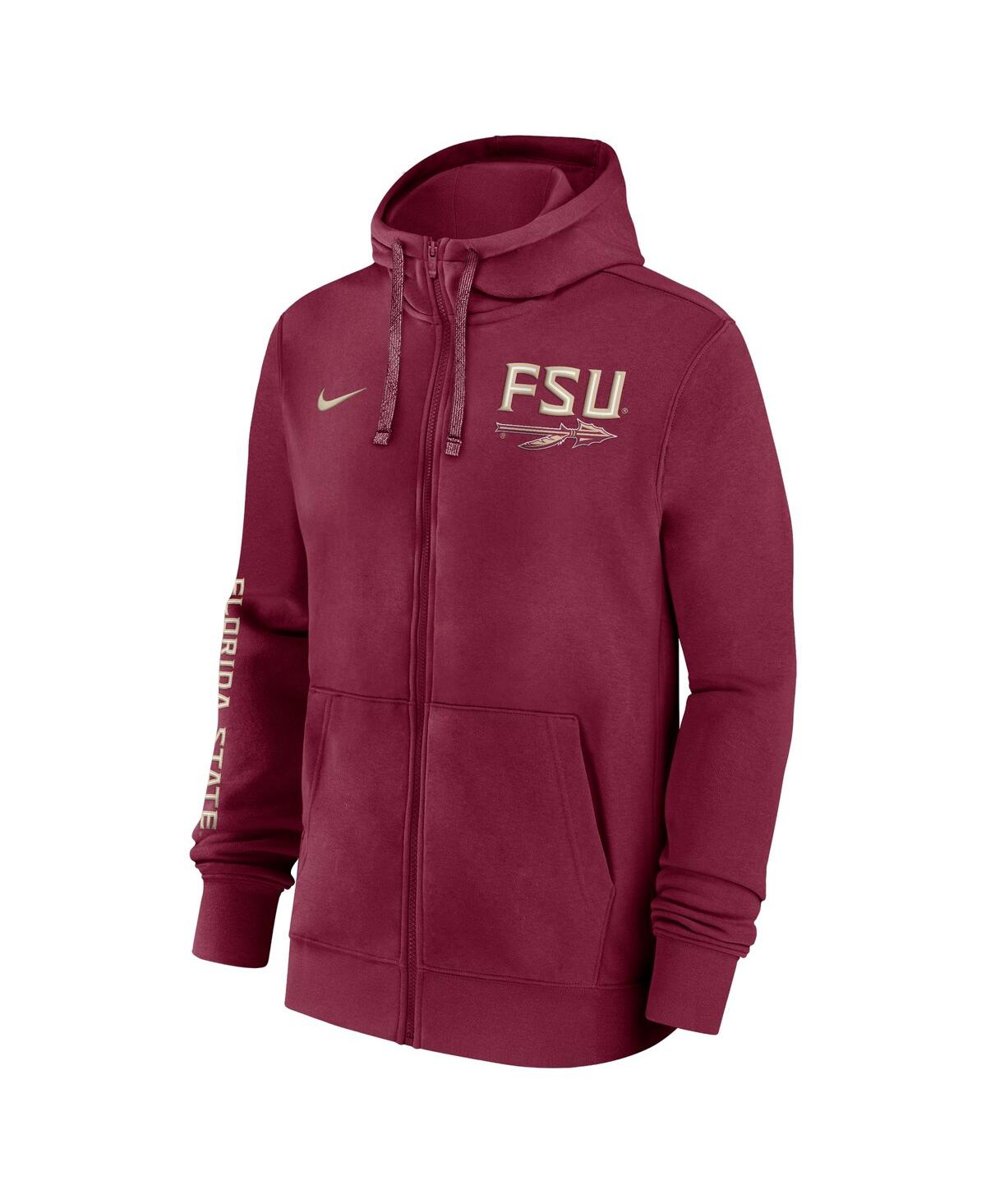 Nike Men'sFlorida State Seminoles 2024 Sideline Full-Zip Hoodie - Garnet, White