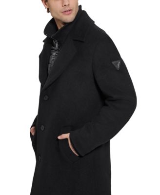 Men's Wool Blend Coat with Removable Quilted Bib