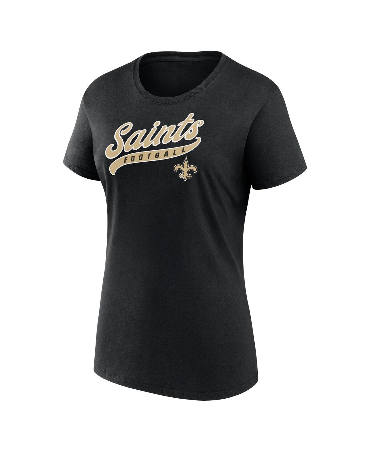 Fanatics Women's Black New Orleans Saints Start To Finish T-shirt Shorts Combo Pack In Black
