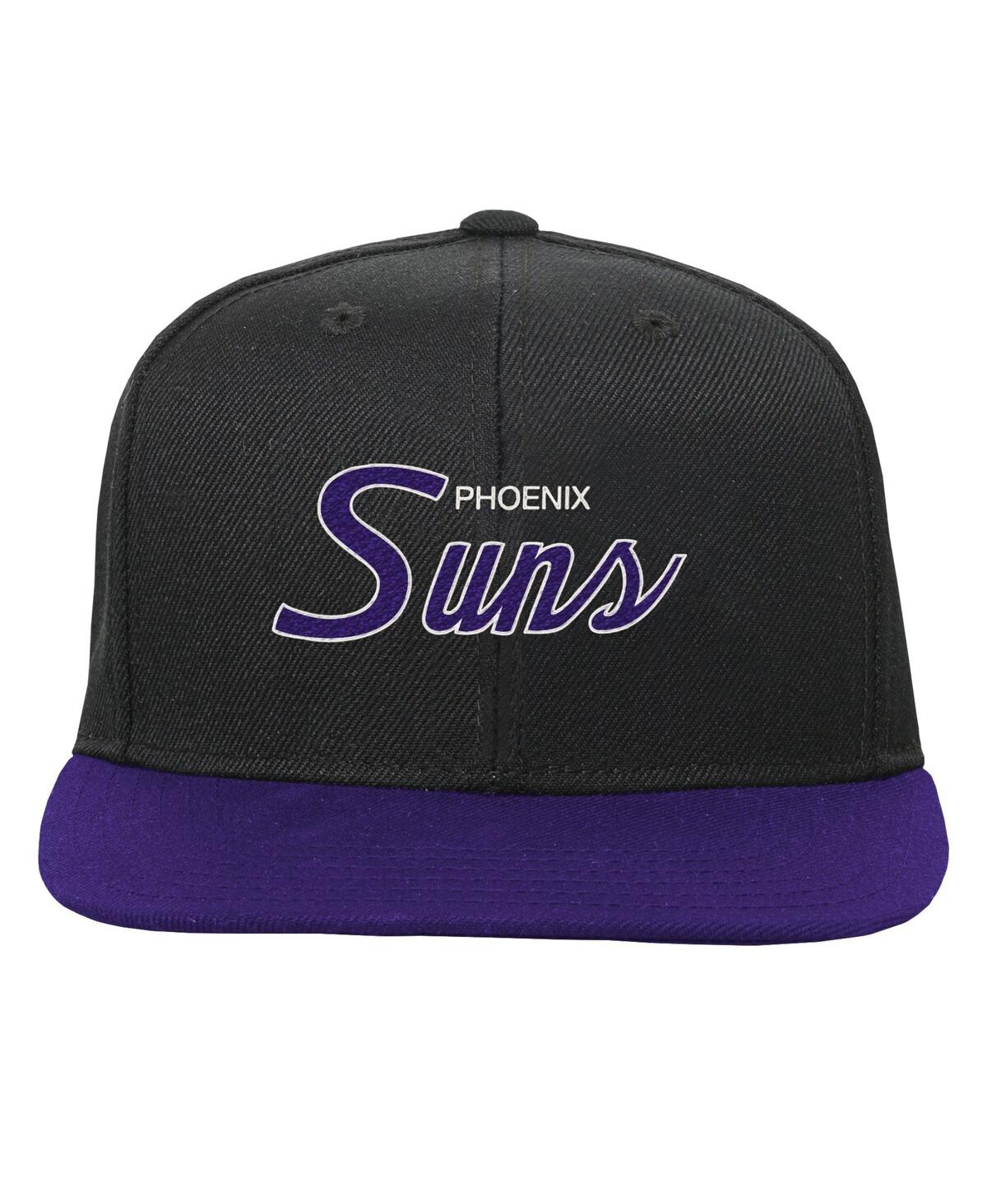 Mitchell & Ness Big Boys And Girls Black Phoenix Suns Team Script Snapback Hat In Black
