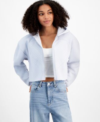 Self Esteem - Women's Cropped Star-Embroidered Hoodie
