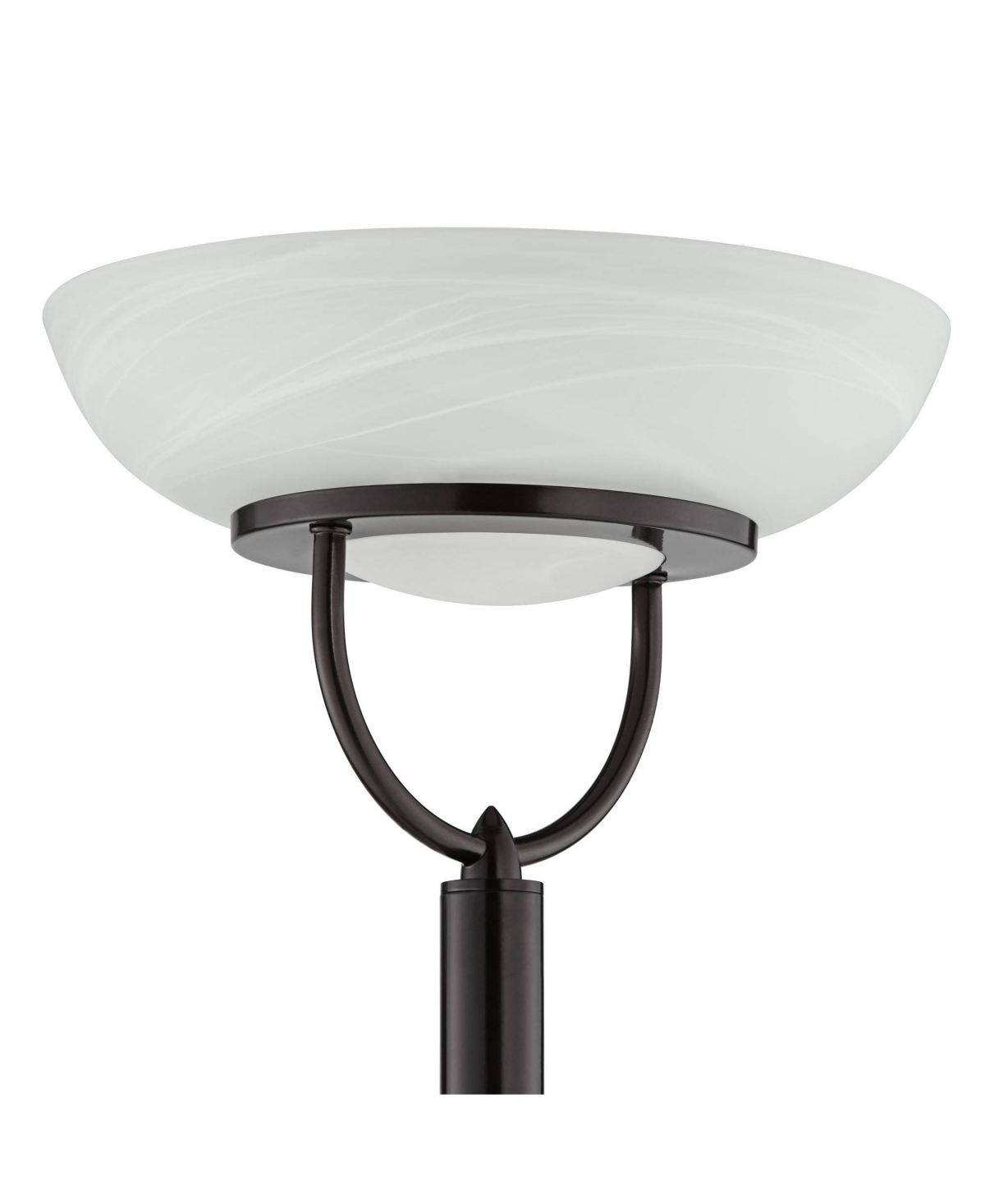 360 Lighting Modern Industrial Torchiere Floor Lamp 3-in-1 Design Tall Tiger BronzeMetal White Glass Dome Shade Decor for Living Room Readi