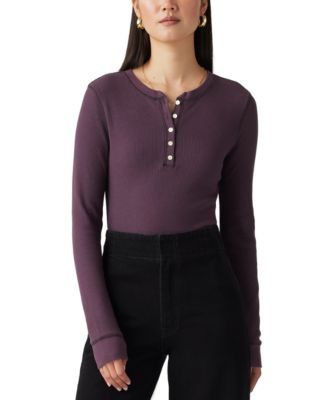 Levi's - Women's Jakob Long Sleeve Waffle-Knit Henley Top