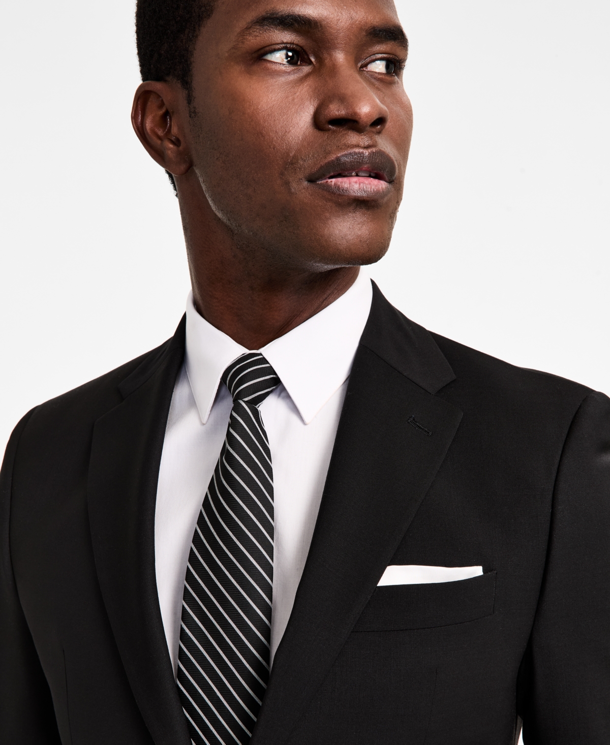 Shop Calvin Klein Men's Skinny-fit Wool Blend Suit Jacket In Black