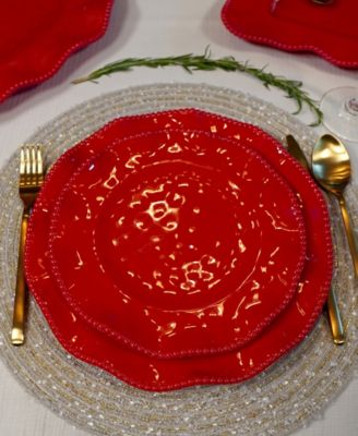 Perlette Red Salad Plates, Set of 4