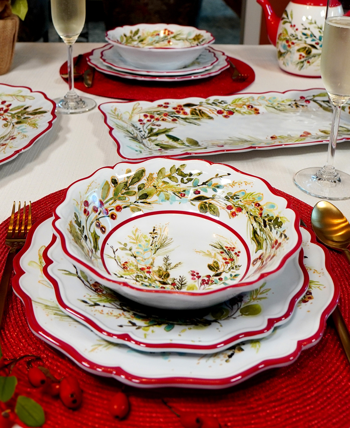 Certified International Christmas Gatherings Salad Plates, Set of 4