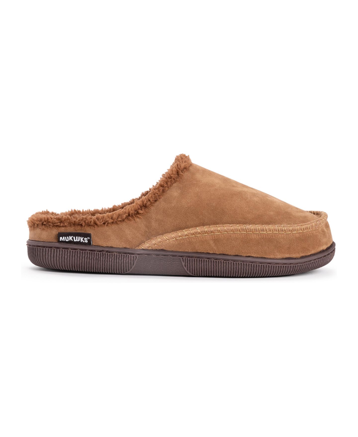 Мужские сабо MUK LUKS Faux Suede Clog Slippers, цвет: Верблюжий — фото 4