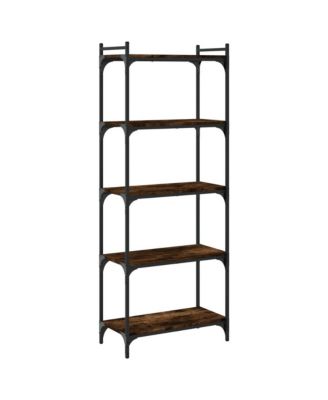 Bookcase 5-Tier Smoked Oak 23.6"x11.8"x60.6" Engineered Wood
