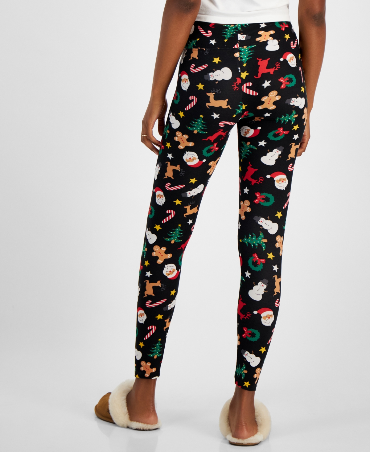 Planet Heart Juniors' High-Rise Holiday-Graphic Leggings
