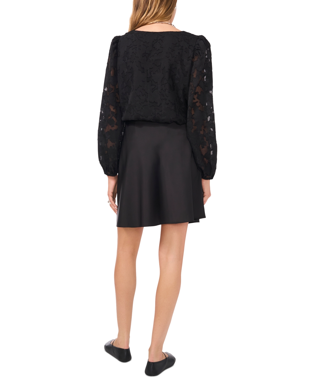 1.state Women's V-Neck Balloon-Sleeve Blouse