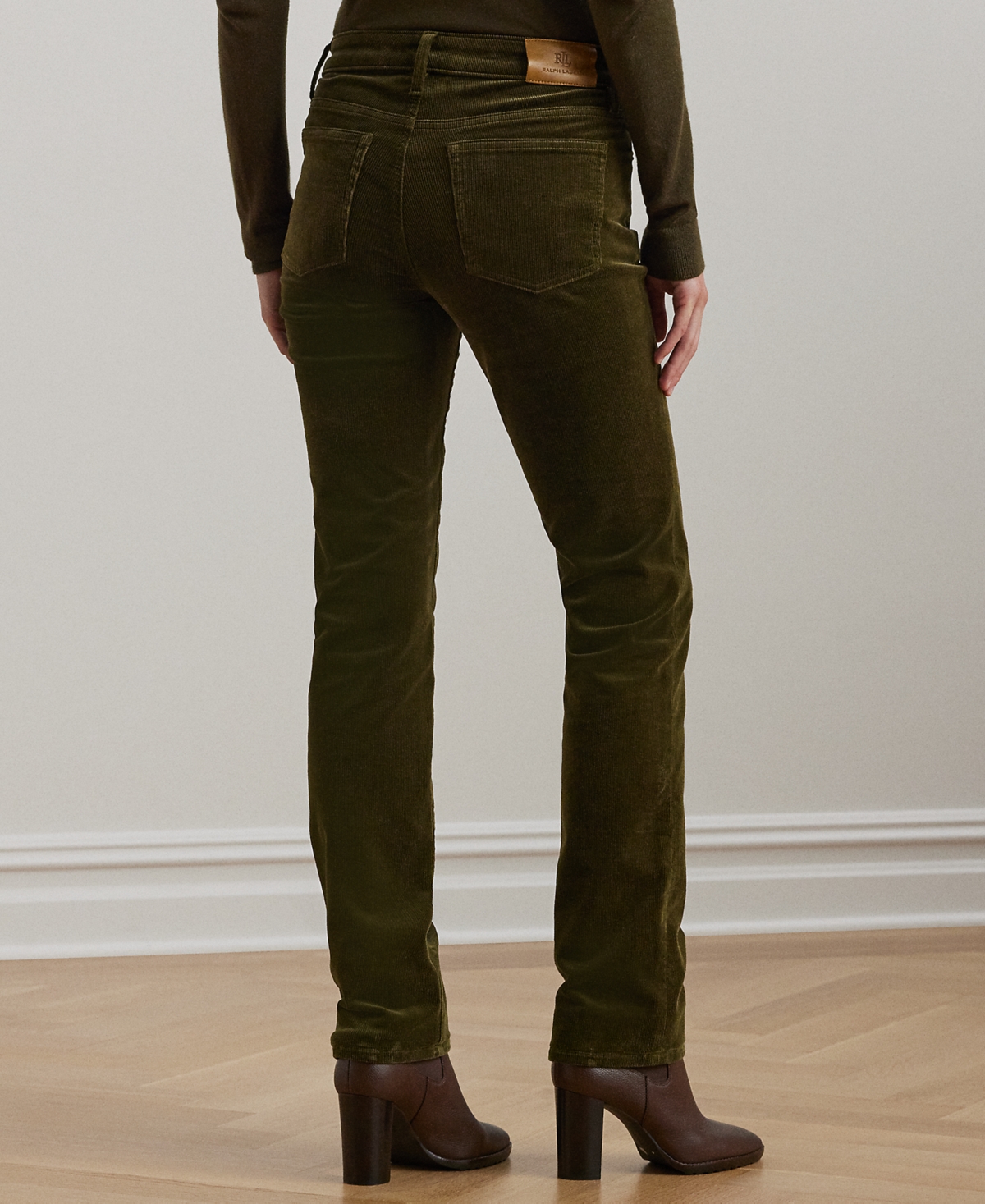Lauren Ralph Lauren Petite Stretch Corduroy Mid-Rise Straight Pants