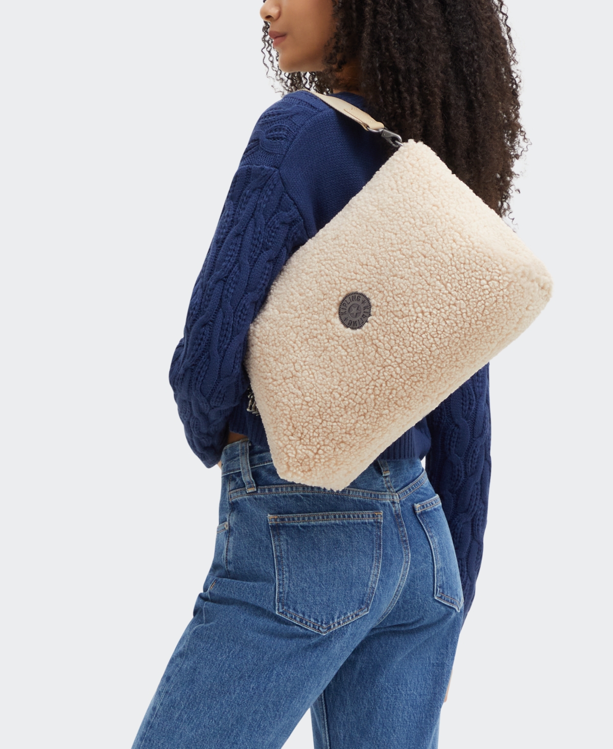 Kipling Pollie Shoulder Bag In Natural Fuzz