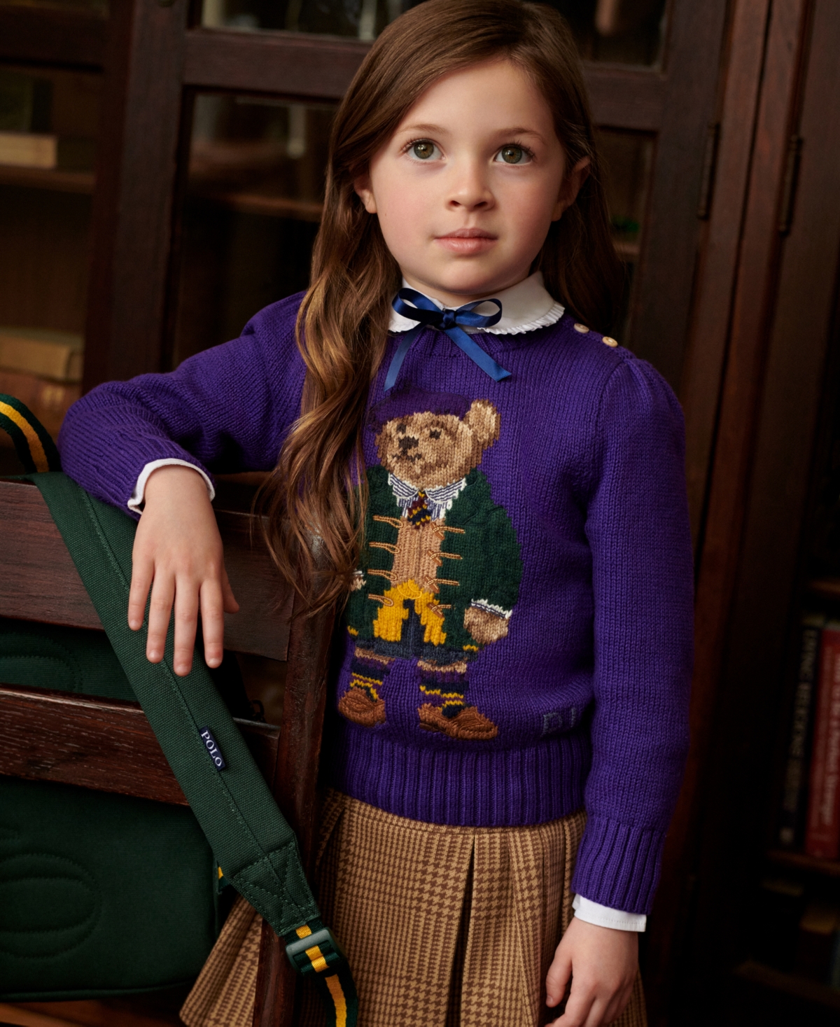 Polo Ralph Lauren Toddler And Little Girls Polo Bear Crewneck Sweater