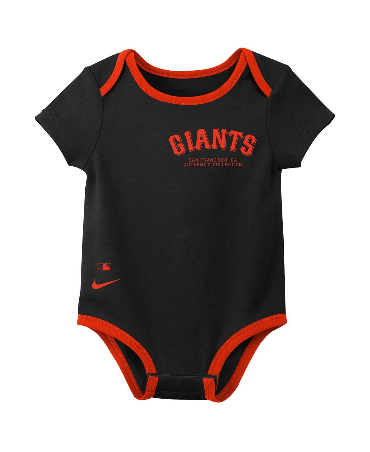 Nike Baby Boys And Girls San Francisco Giants Authentic Collection Three-pack Bodysuit Set In Multi