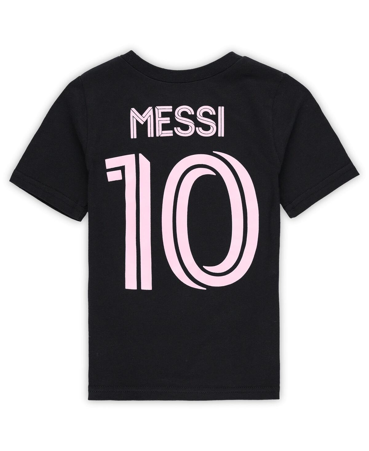 Outerstuff Toddler Lionel Messi Black Inter Miami Cf Name Number T-shirt In Black