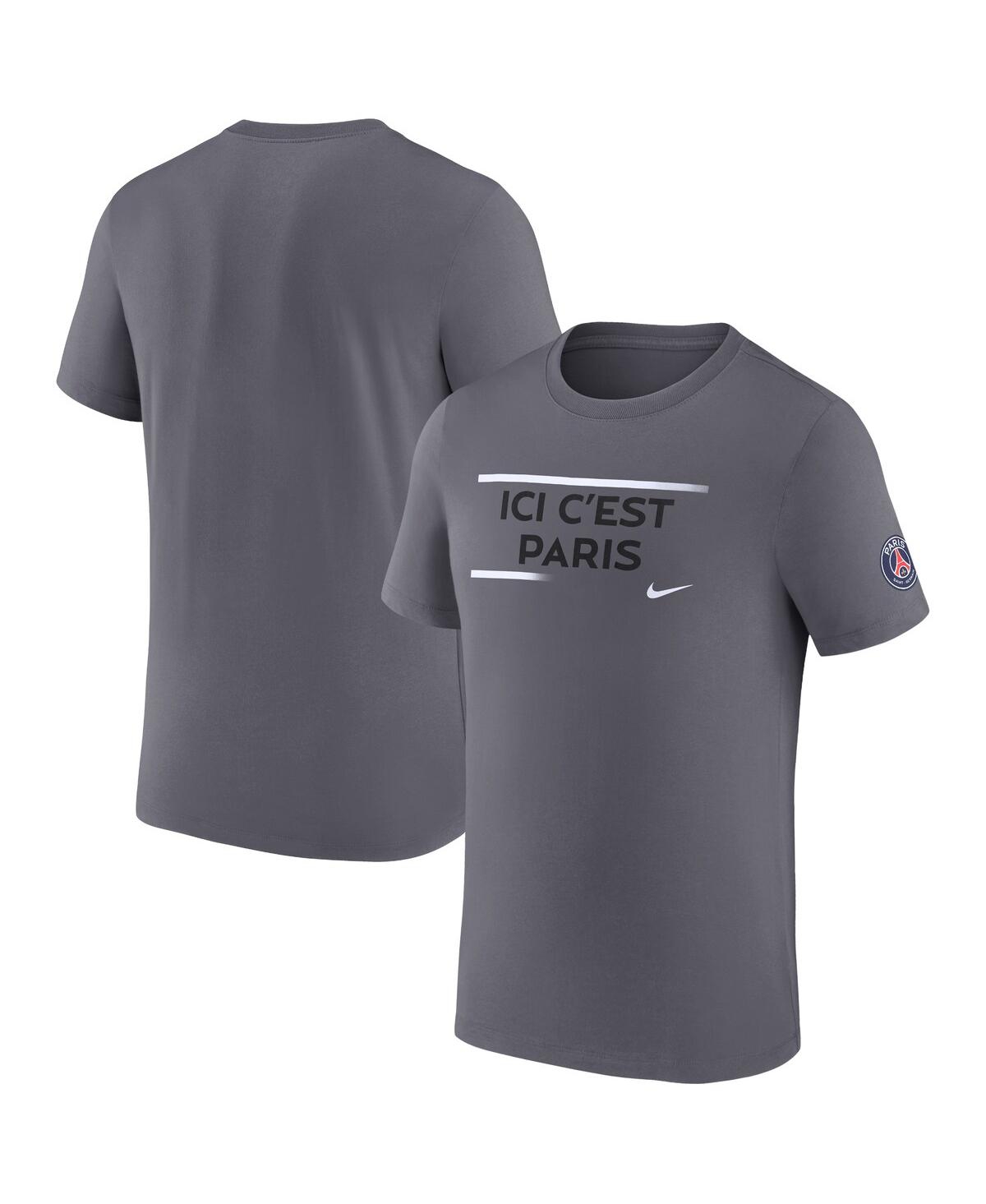 Nike Men's Gray Paris Saint-germain Verbiage T-shirt In Gray