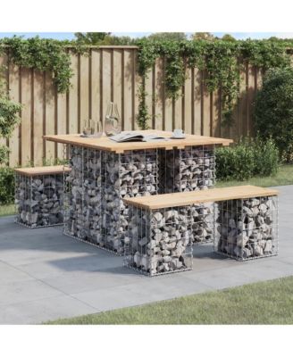 Garden Bench Natural wood, Galvanized steel