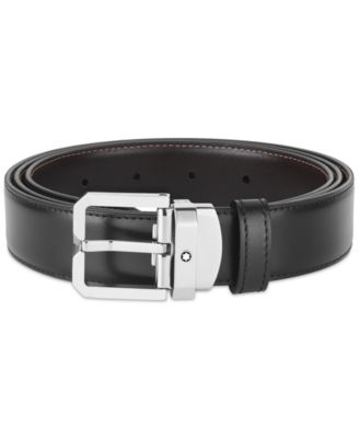 Montblanc - Men's Reversible Leather Square Buckle Belt