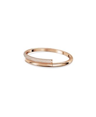 Dextera Magnetic Closure, White, Rose Gold-Tone Plated Bangle