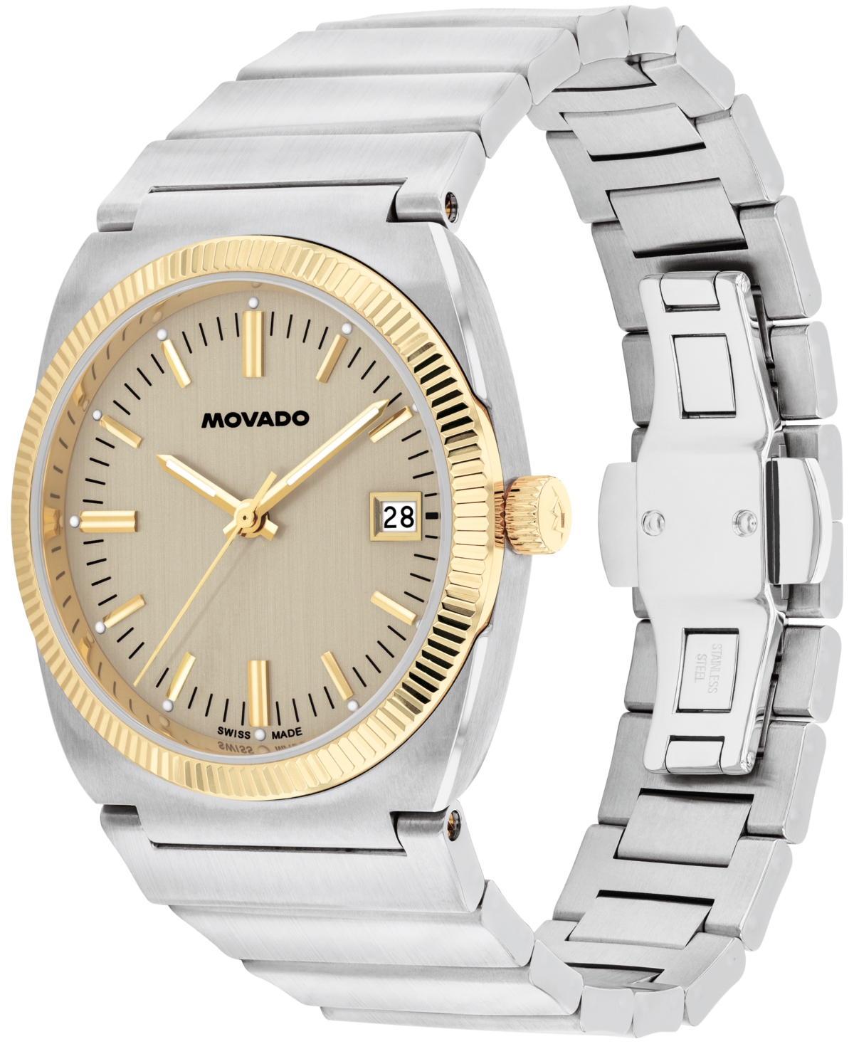 Movado Men's Ondoplan Swiss Quartz Stainless Steel Watch 36mm In Silver-tone