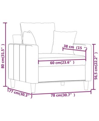 Sofa Chair Dark Gray 23.6" Velvet