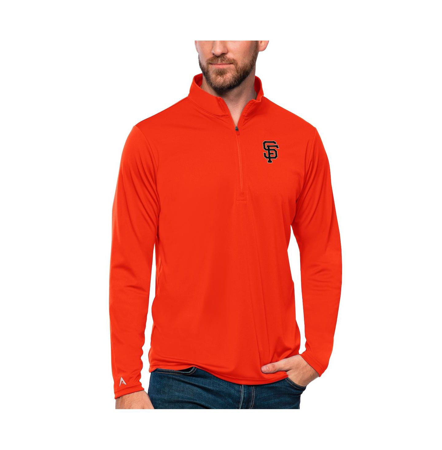 Мужской свитер Antigua Orange San Francisco Giants Tribute Quarter-Zip Pullover Top — фото 1