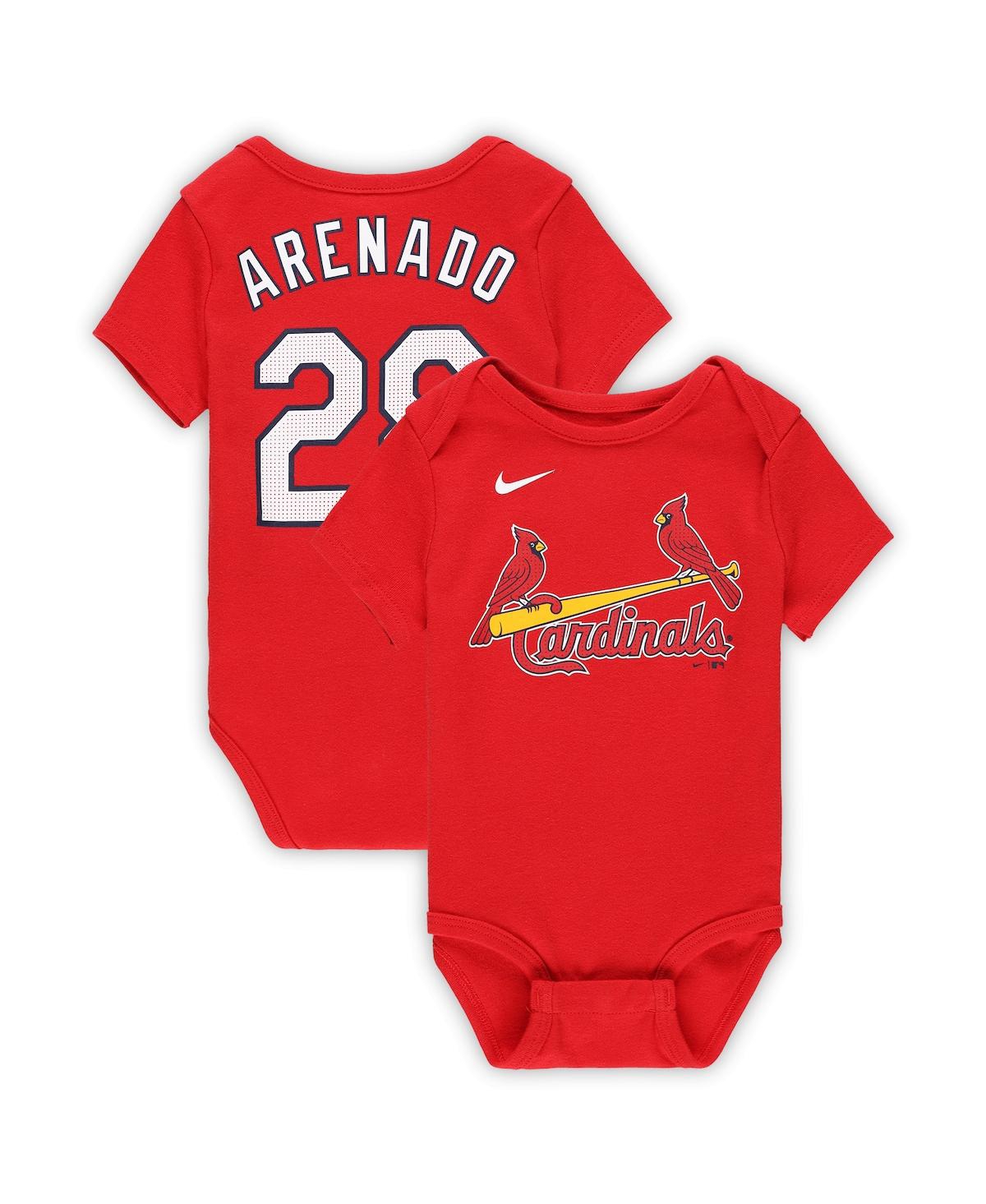 Shop Nike Baby Boys And Girls Nolan Arenado Red St. Louis Cardinals Fuse Name Number Bodysuit