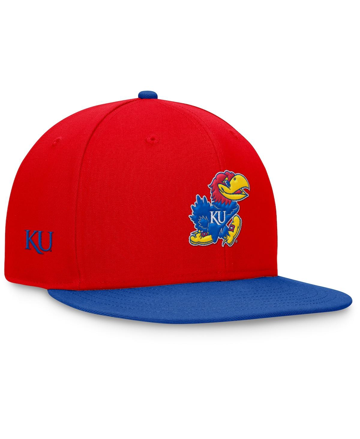 Top of the World Men'sRoyal Kansas Jayhawks Rally Two-Tone Fitted Hat - Red, Royal