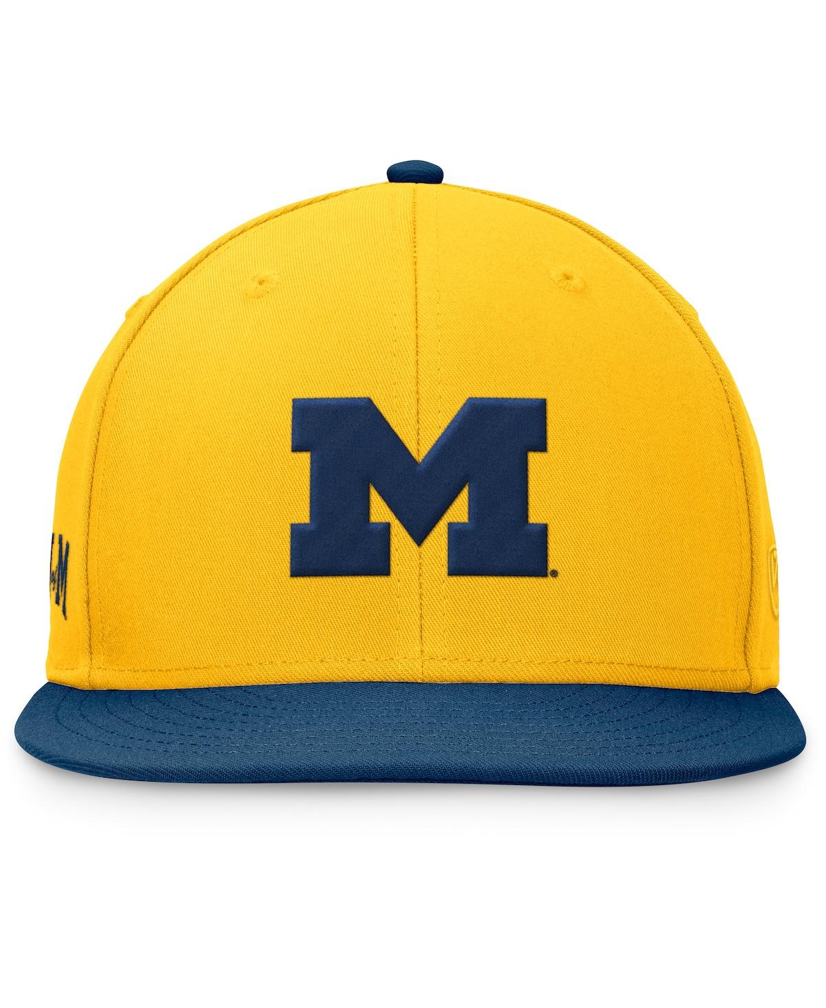 Top Of The World Men's Maize/navy Michigan Wolverines Rally Two-tone Fitted Hat In Maize,navy