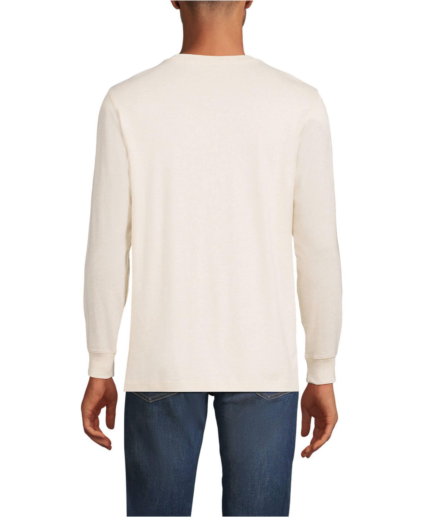 Мужская футболка Lands' End Super-T Long Sleeve, цвет: Меланжевый — фото 2