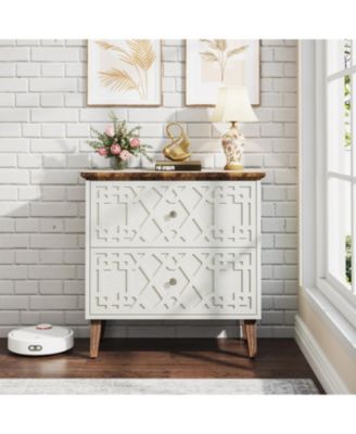 2 Drawer Lateral File Cabinet, Office Filing Cabinet for A4 / Letter Size/Legal Size Files, Wood Storage Cabinet Printer Stand