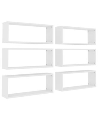 Wall Cube Shelves 6 pcs 23.6"x5.9"x9.1" Engineered Wood