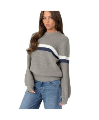 Women's Nautical Striped Oversized Sweater