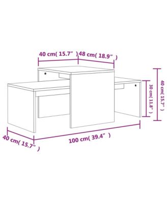 Coffee Table Set Sonoma Oak 39.4"x18.9"x15.7" Engineered Wood