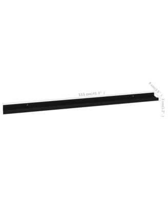 Wall Shelf Set of 2 Black MDF 45.3 in wide Wall mounting
